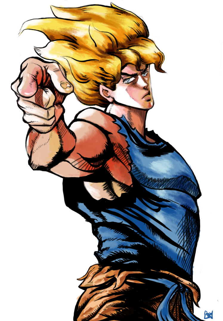 kujo jotaro and son goku (jojo no kimyou na bouken and 2 more) drawn by mr71203