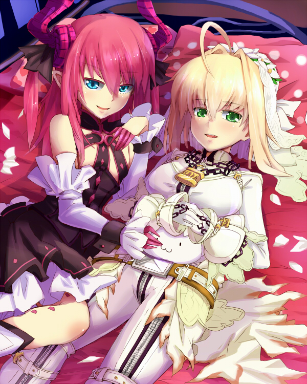 elizabeth bathory and nero claudius (fate and 2 more) drawn by yude