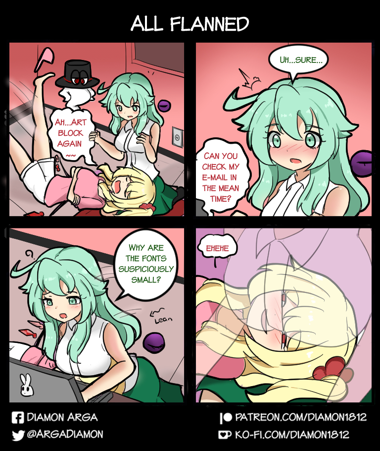 flandre scarlet, komeiji koishi, and cappy (touhou and 3 more) drawn by diamon_arga