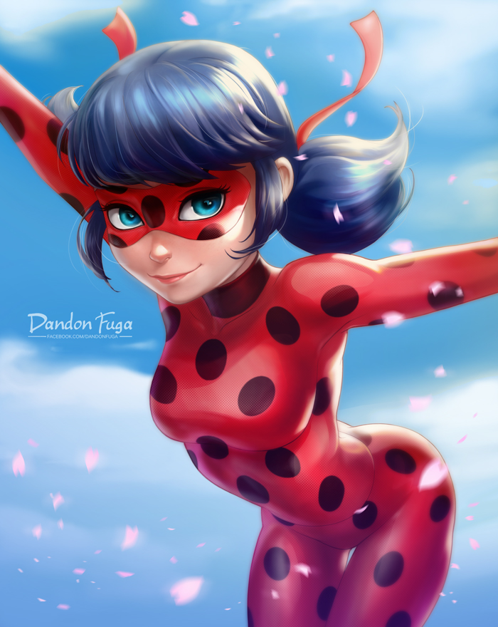 marinette dupain-cheng and ladybug (miraculous ladybug) drawn by dandon_fuga