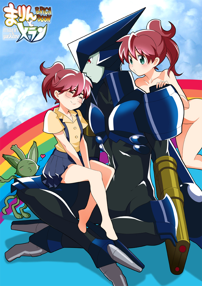 asagi marin, melan blue, and lolo (brigadoon) drawn by takayama_mizuki