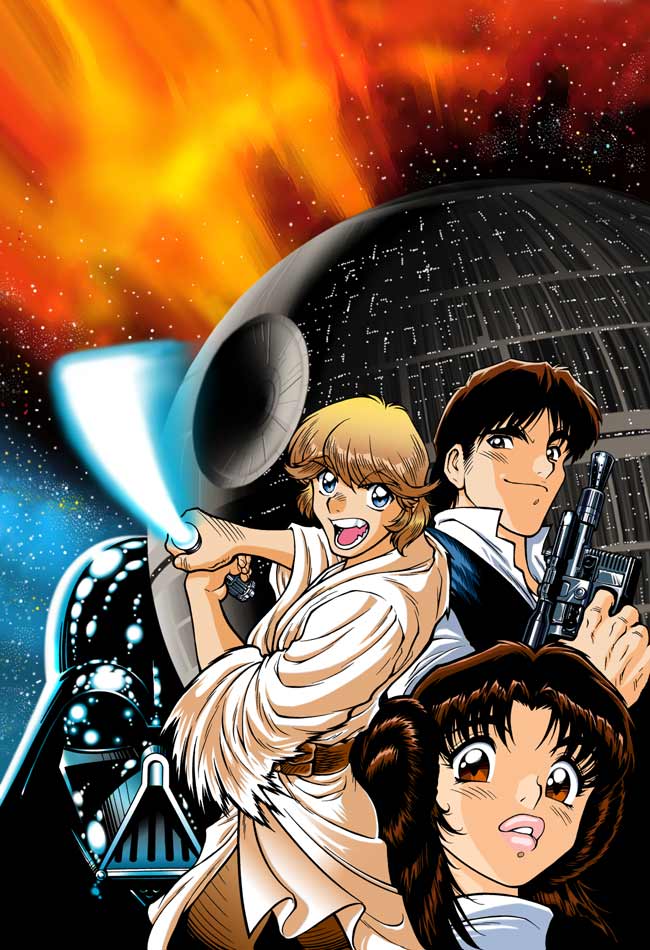 darth vader, princess leia, luke skywalker, and han solo (star wars and 2 more) drawn by adam_warren and joe_wight
