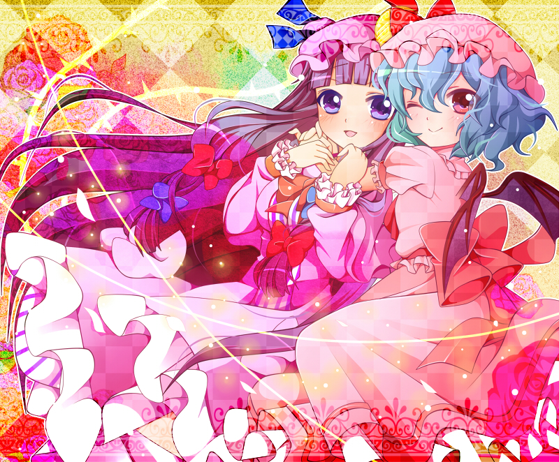 remilia scarlet and patchouli knowledge (touhou) drawn by nekosugi_(hoshi)