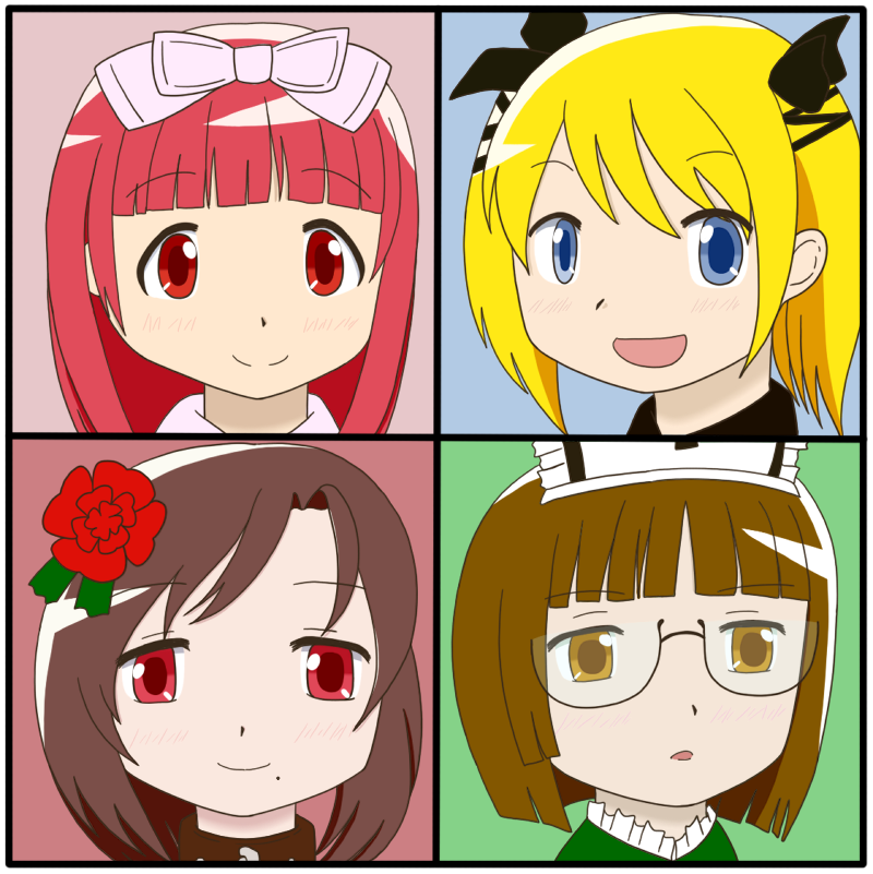 casper, windia, follett, and rosa (mahou shoujo madoka magica and 1 more) drawn by nagatsuki_yuu