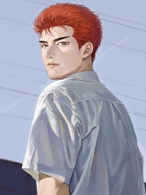 sakuragi hanamichi (slam dunk) drawn by 6_3_0