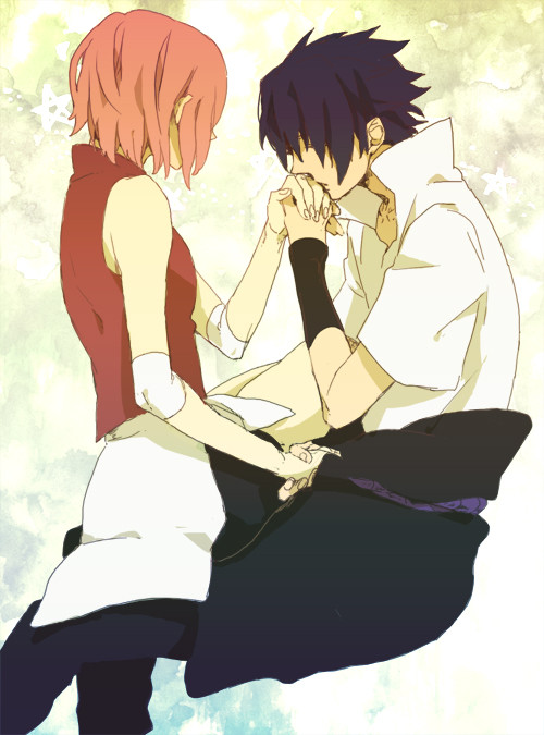 haruno sakura and uchiha sasuke (naruto and 1 more) drawn by aono_nachi