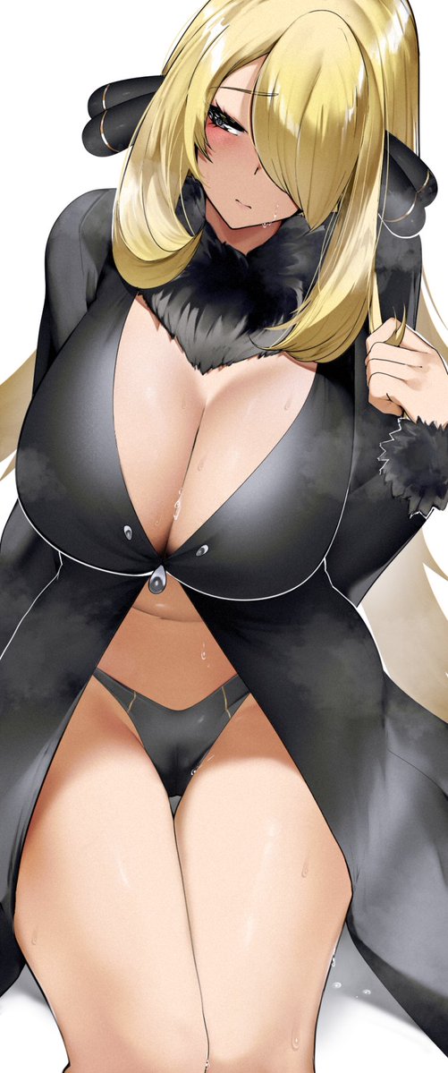 cynthia (pokemon and 1 more) drawn by yuuyuu_(yuuki1771)