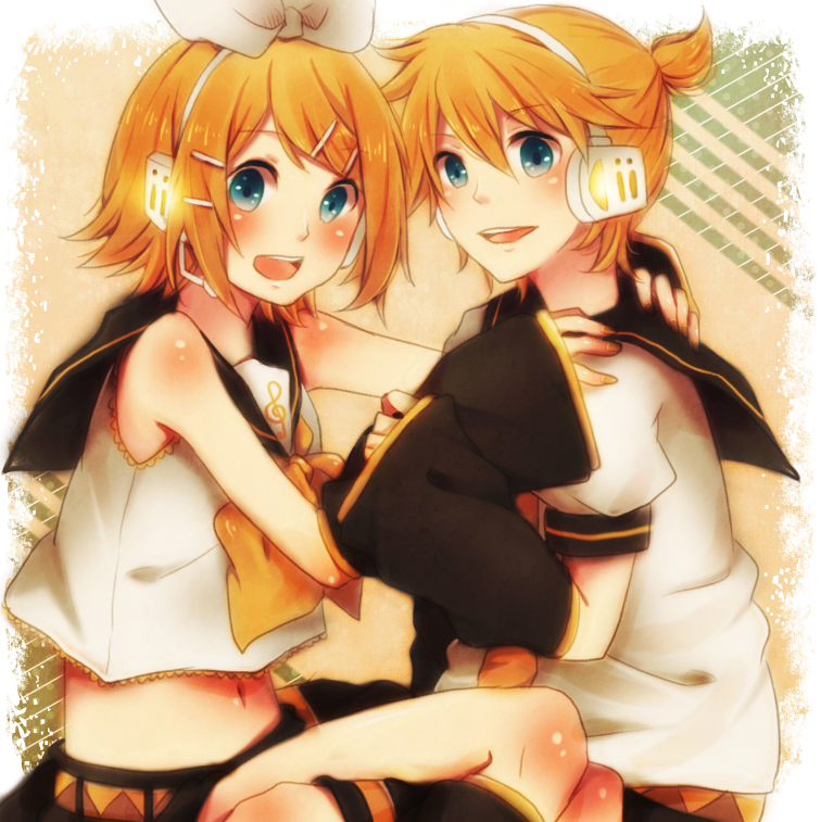 kagamine rin and kagamine len (vocaloid) drawn by chizu_(fiute)