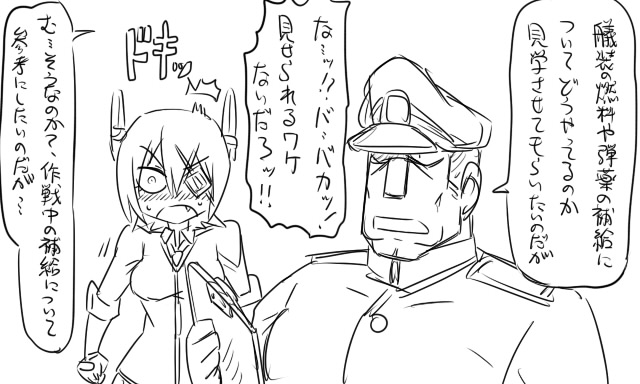 admiral, tenryuu, and matsuda chiyohiko (kantai collection) drawn by tonda