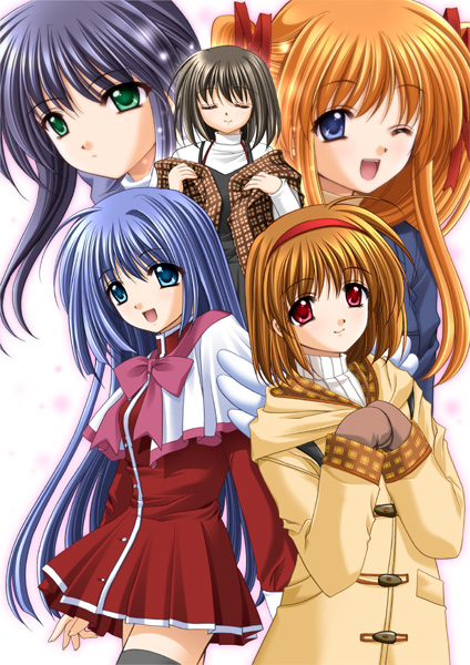 tsukimiya ayu, minase nayuki, sawatari makoto, kawasumi mai, and misaka shiori (kanon) drawn by nishimata_aoi