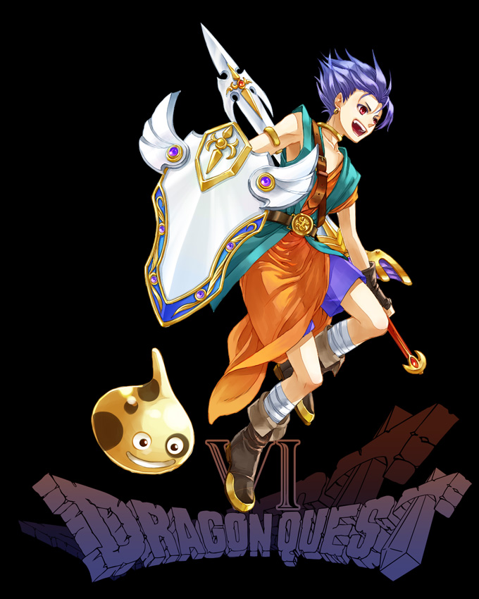 hero and mottle slime (dragon quest and 1 more) drawn by hinafuru