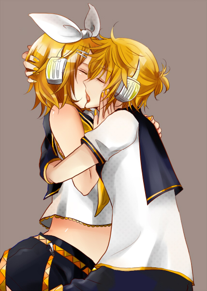kagamine rin and kagamine len (vocaloid) drawn by saito-san