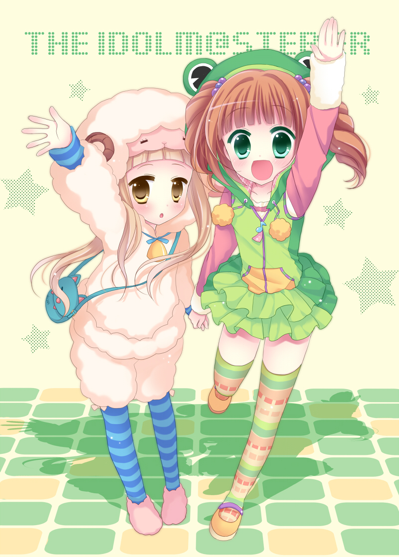 takatsuki yayoi and ichihara nina (idolmaster and 1 more) drawn by hoshimame_mana