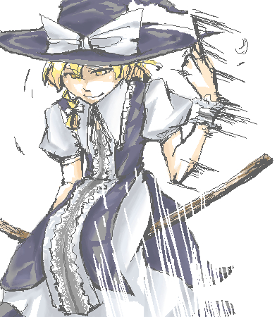 kirisame marisa (touhou and 1 more) drawn by gyoh