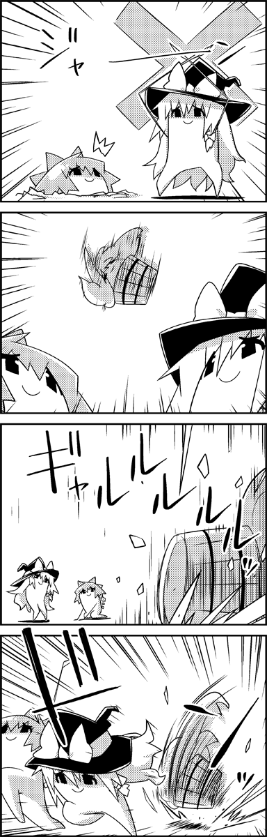 kirisame marisa, cirno, and kisume (touhou) drawn by tani_takeshi