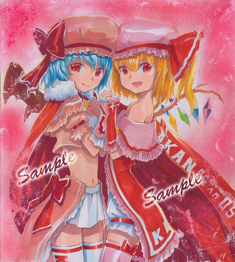 remilia scarlet and flandre scarlet (touhou) drawn by mayo_riyo