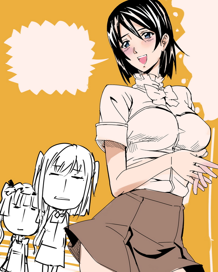 shidou mariya, shinouji matsurika, and miyamae kanako (maria holic) drawn by makacoon