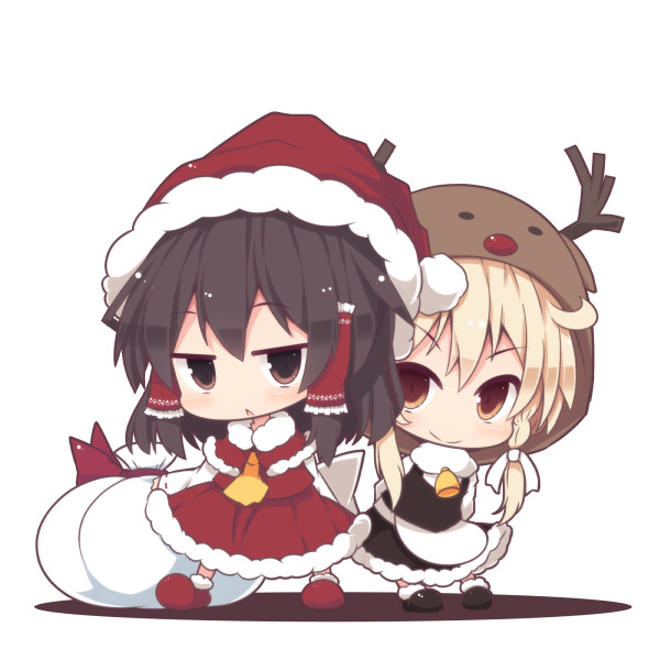 hakurei reimu and kirisame marisa (touhou) drawn by beni_shake