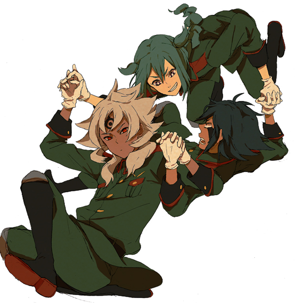 mistorene callus, baddap sleed, and eska bamel (inazuma eleven) drawn by chiwawa