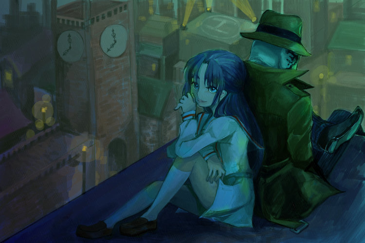 asakura ryoko and rorschach (suzumiya haruhi no yuuutsu and 2 more) drawn by hase_fuuko