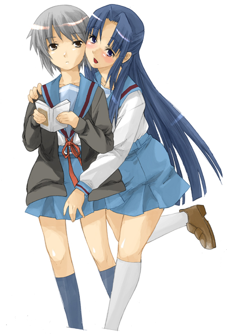 nagato yuki and asakura ryoko (suzumiya haruhi no yuuutsu) drawn by miharu_(ttt)