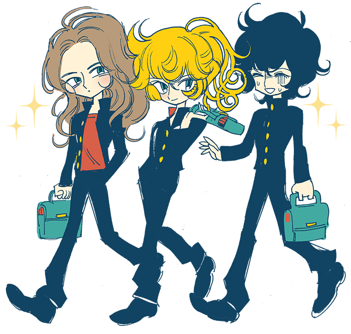 oscar francois de jarjayes, andre grandier, and hans axel von fersen (versailles no bara) drawn by meremero