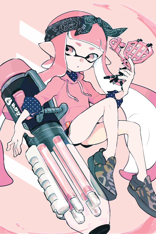 inkling player character and inkling girl (splatoon) drawn by imaikuy0