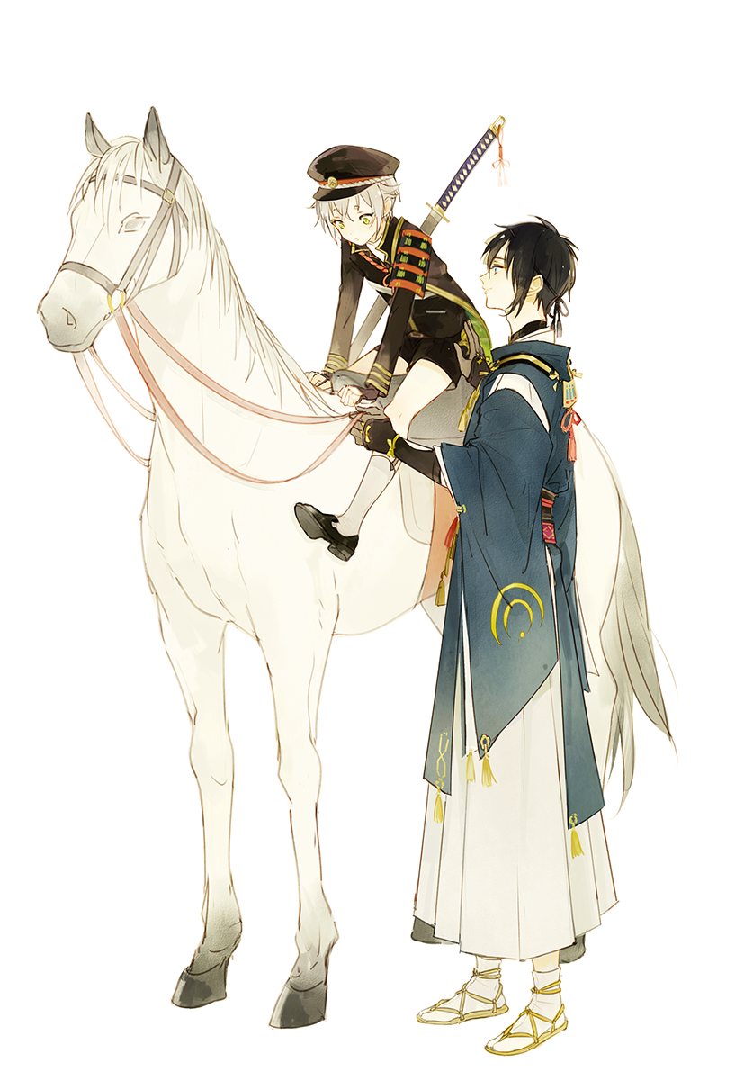 mikazuki munechika and hotarumaru (touken ranbu) drawn by wonkrin