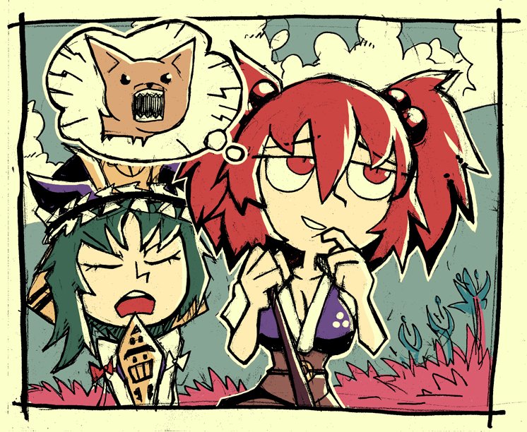 shiki eiki and onozuka komachi (touhou) drawn by setz