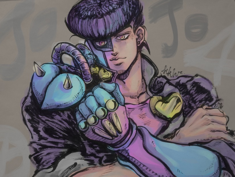 higashikata josuke and crazy diamond (jojo no kimyou na bouken and 1 more) drawn by kokoharu