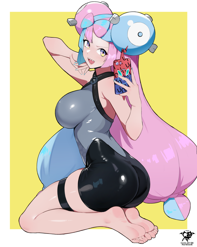 iono, rotom, and rotom phone (pokemon and 1 more) drawn by kaos_art