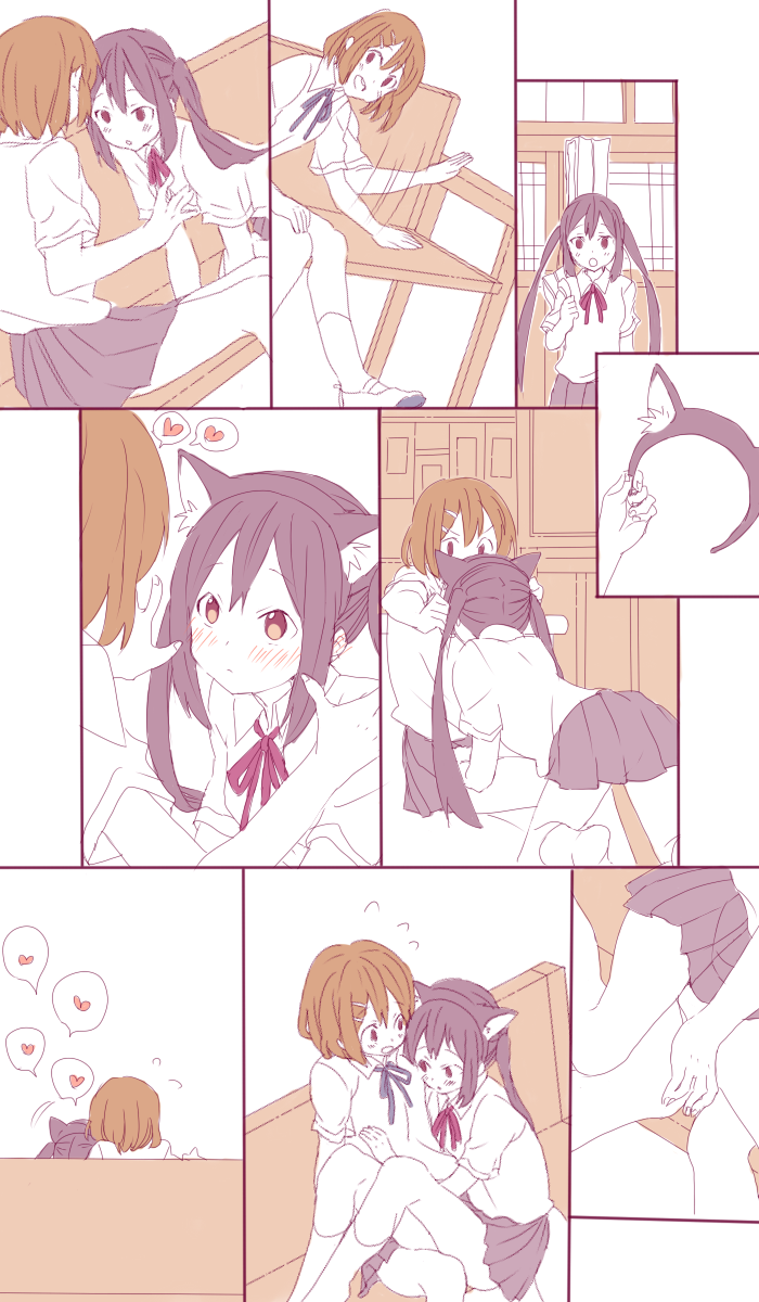 nakano azusa and hirasawa yui (k-on!) drawn by tachi_(gutsutoma)