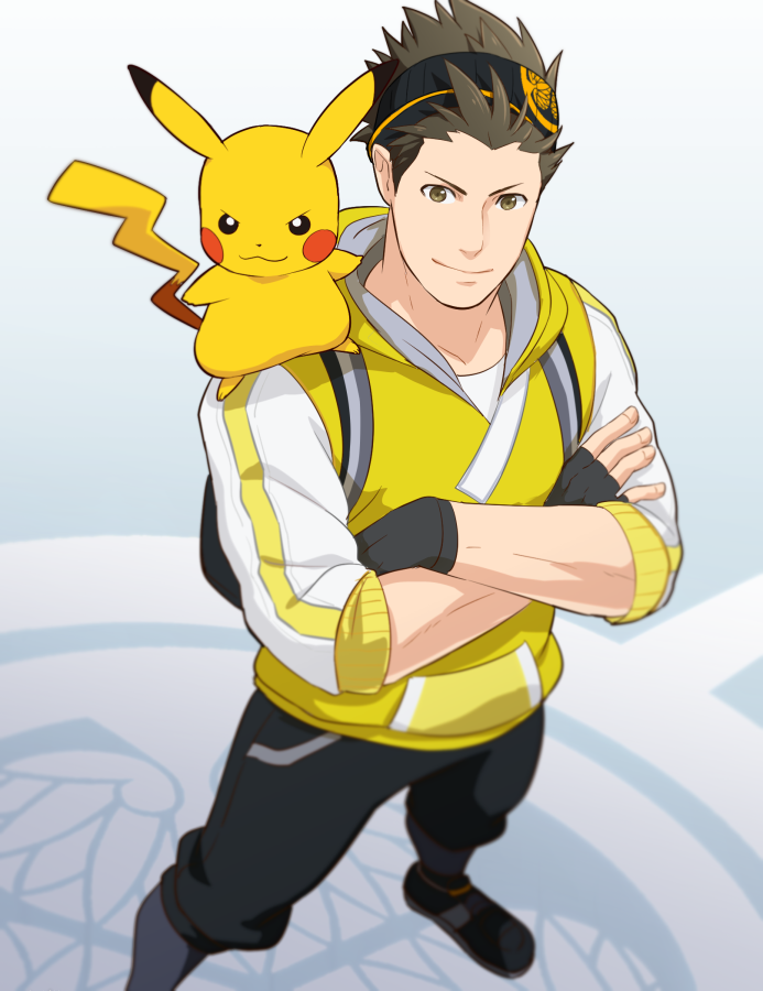 pikachu, tokugawa ieyasu, and male protagonist (pokemon and 2 more) drawn by jigoku_meguri