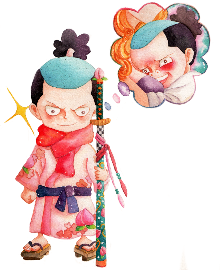nami and kouzuki momonosuke (one piece) drawn by chappy19970219