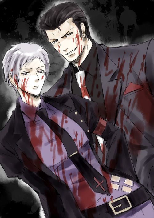 ushiromiya kyrie and ushiromiya rudolf (umineko no naku koro ni) drawn by kaoru