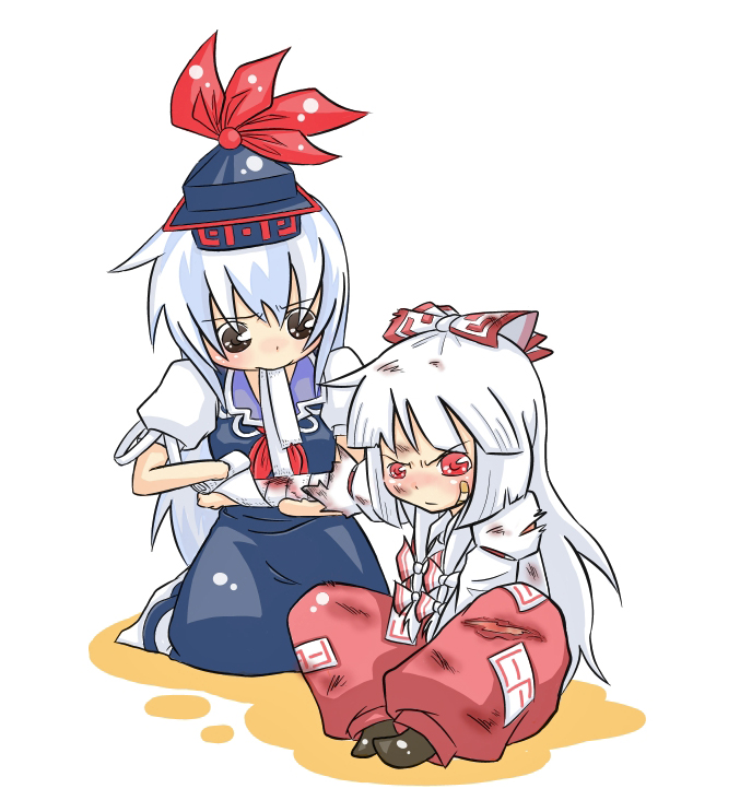 fujiwara no mokou and kamishirasawa keine (touhou) drawn by viva!!