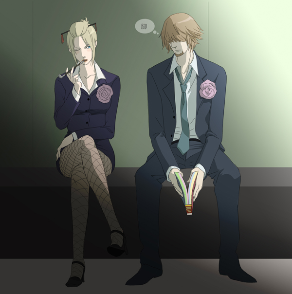 tsukuyo and hattori zenzou (gintama) drawn by gb_(doubleleaf)