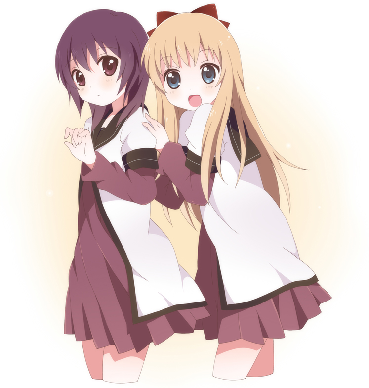 toshinou kyouko and funami yui (yuruyuri) drawn by kumakichi_(toshigat)