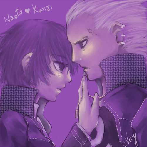shirogane naoto and tatsumi kanji (persona and 1 more) drawn by vanesa_aguilar