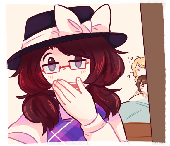usami renko, maribel hearn, and usami sumireko (touhou and 1 more) drawn by nekolina