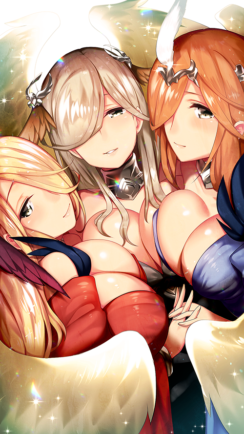 morrigna, badb, neamhan, and macha (granblue fantasy) drawn by mofuaki
