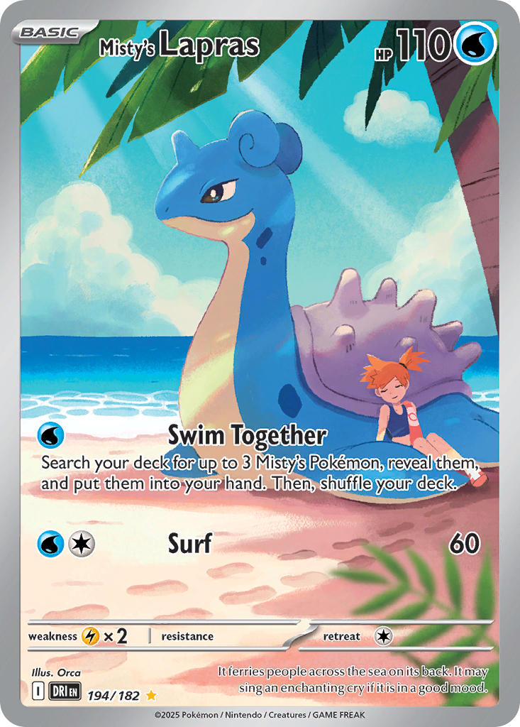 misty and lapras (pokemon and 2 more) drawn by orca_(pokemon)