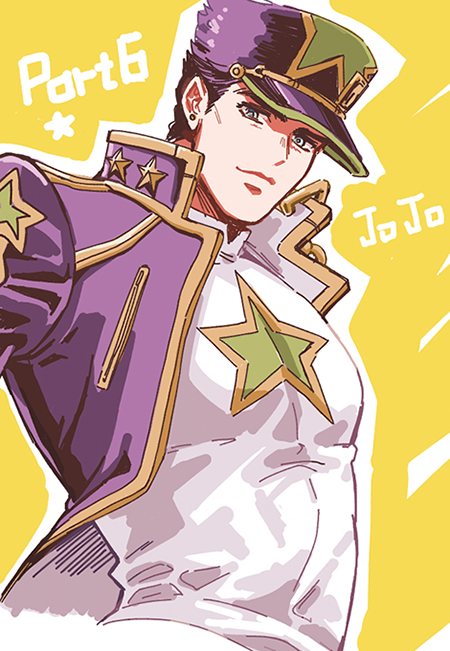 kujo jotaro (jojo no kimyou na bouken and 1 more) drawn by lanxjourney