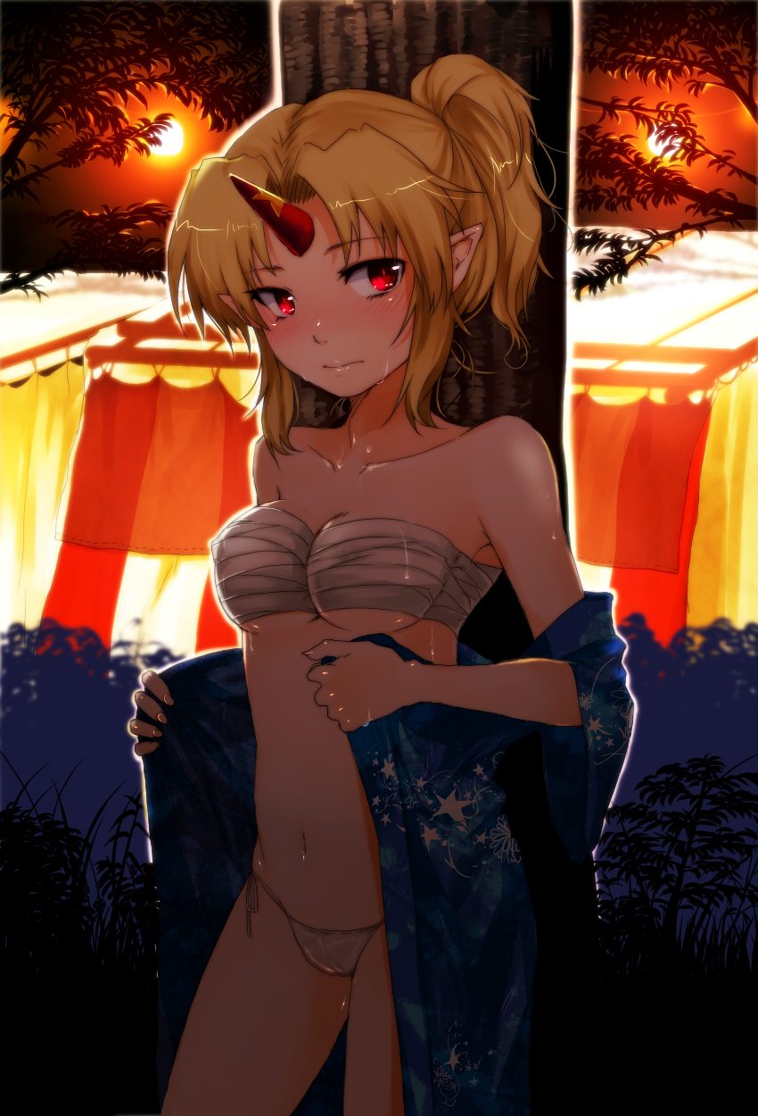 hoshiguma yuugi (touhou) drawn by yosaku_(roach)