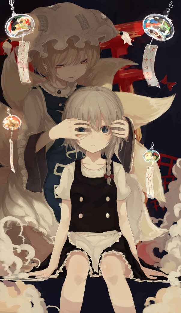 kirisame marisa and yakumo ran (touhou) drawn by yukima_(yushika)