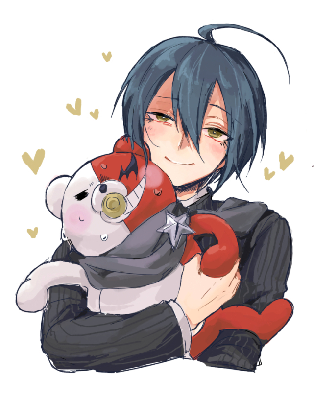 saihara shuichi and monotaro (danganronpa and 1 more) drawn by oshio39