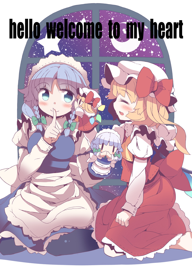 flandre scarlet and izayoi sakuya (touhou) drawn by takahero
