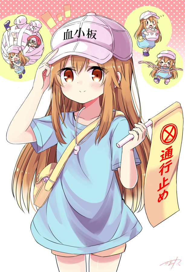platelet, white blood cell, and red blood cell (hataraku saibou) drawn by himarisu_(hida_mari)
