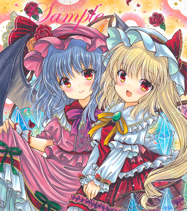 remilia scarlet and flandre scarlet (touhou) drawn by rui_(sugar3)