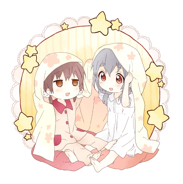 furutani kaede and funami mari (yuruyuri) drawn by namori